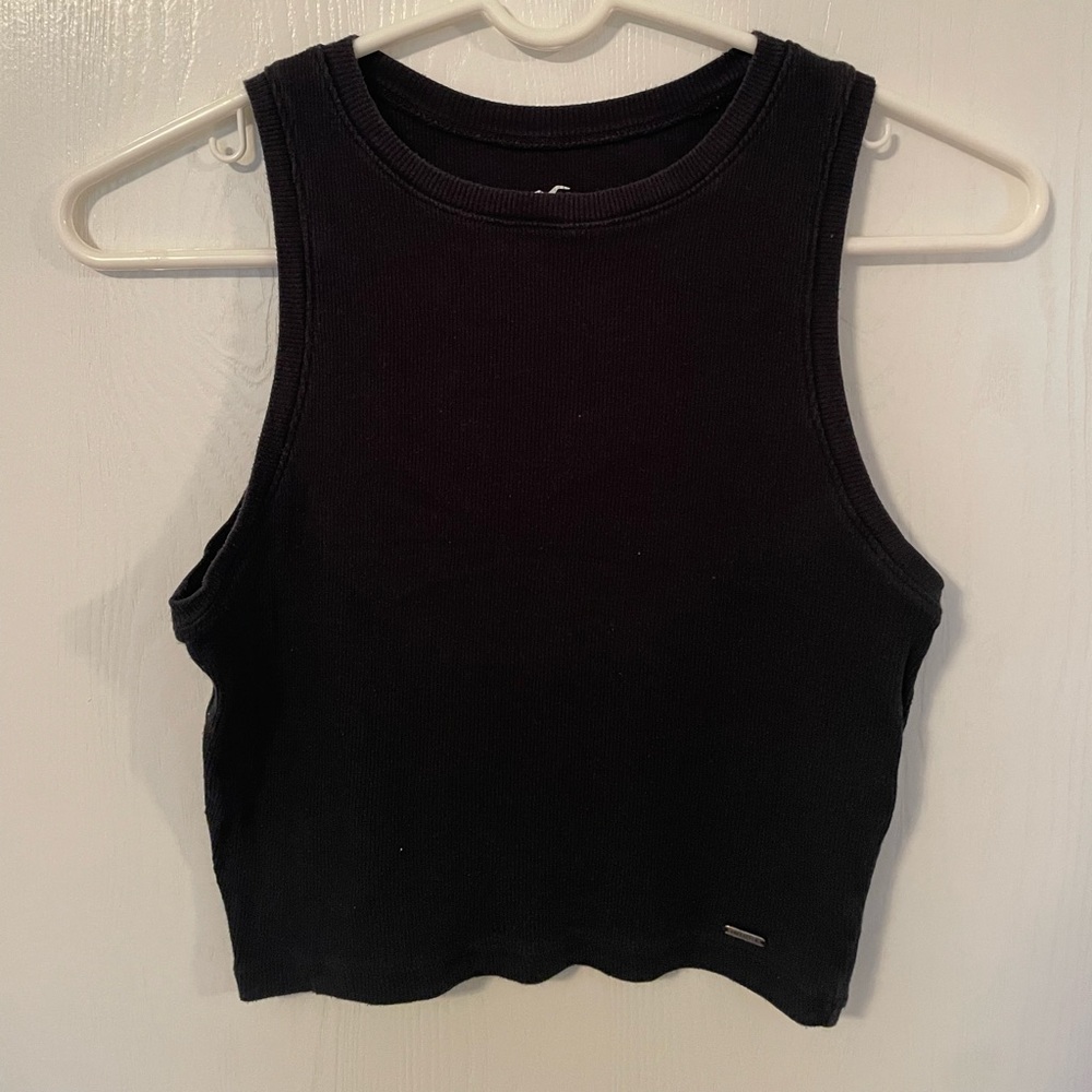 Black High Neck Tank Top
